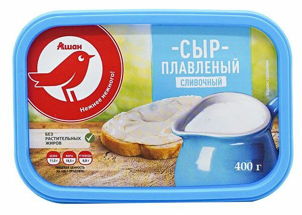 Сыр плавленый АШАН Красная птица сливочный 50%