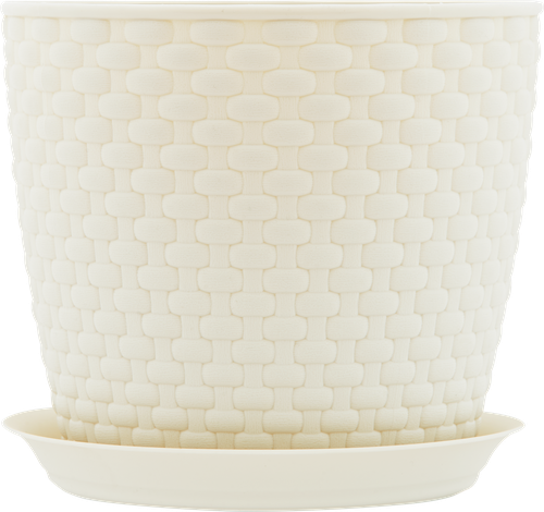 

Кашпо Idea Ротанг с поддоном 18 см 3 л белый