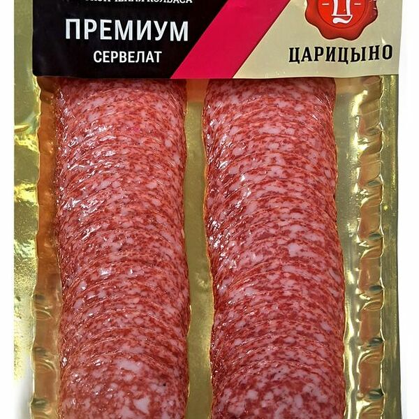 Колбаса Царицыно сервелат премиум сырокопченая нарезка, 100 г