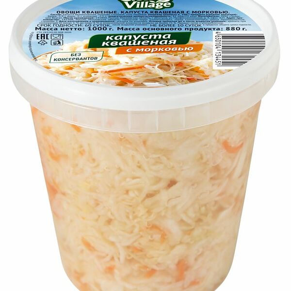 Капуста Global Village квашеная с морковью 1 кг