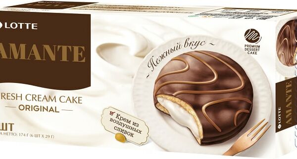 Пирожное Lotte со сливочной прослойкой 29г*6шт