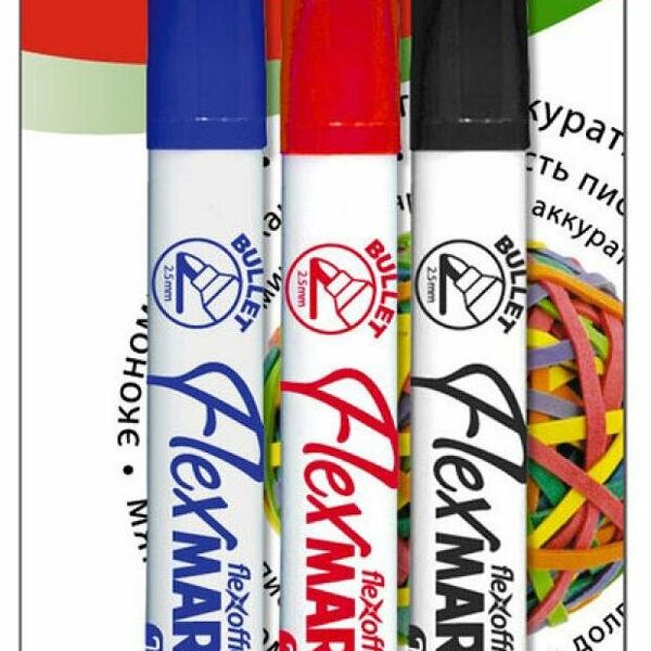 Маркеры для досок Flexoffice разноцветные, 3 шт