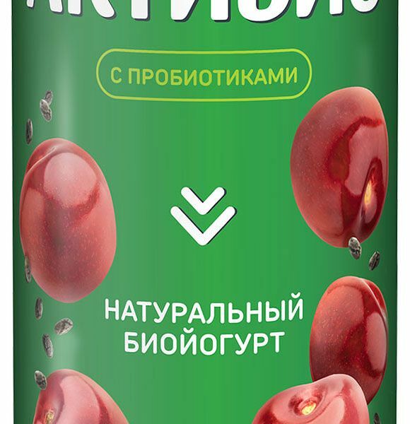 Биойогурт Актибио Комфортное пищеварение Вишня семена чиа 1.5% 260 г