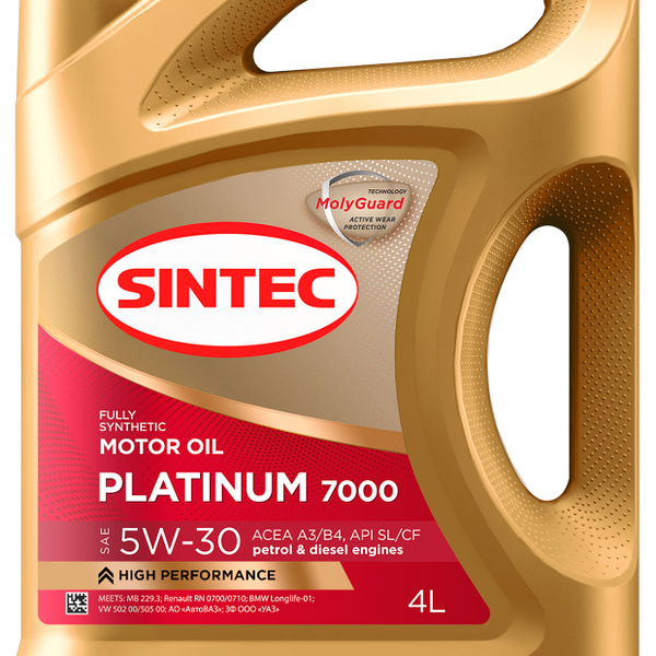 Моторное масло Sintec Platinum 5W-30 синтетическое 4л
