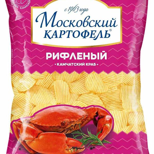 Чипсы картофельные Московский картофель Камчатский краб рифленые 120 г