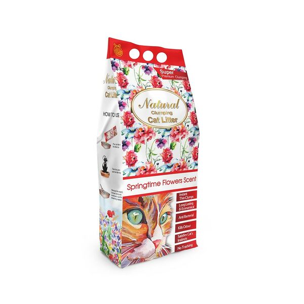 Наполнитель для кошачьего туалета Indian Cat Litter Natural Springtime Flowers с ароматом весенних цветов 5 кг