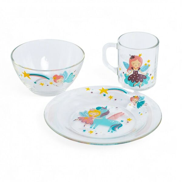 Набор посуды OСЗ Принцессы 3 предмета стекло