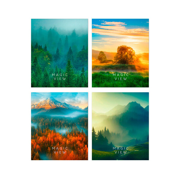 Тетрадь Красивые пейзажи 48л скрепка 3333