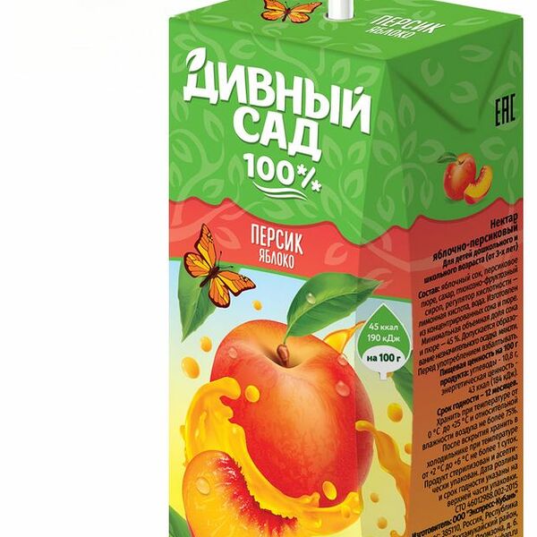 Нектар Дивный сад Яблоко-персик 200 мл
