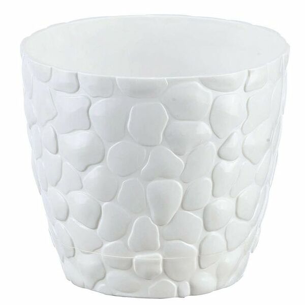 Кашпо для цветов Idea Камни d=15см, 1,4л, цвет белый