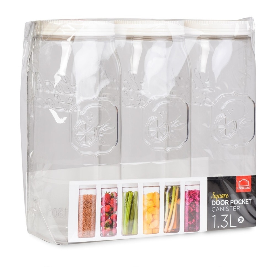 

Набор банок квадратных Lock&Lock 1300 мл, Вьетнам