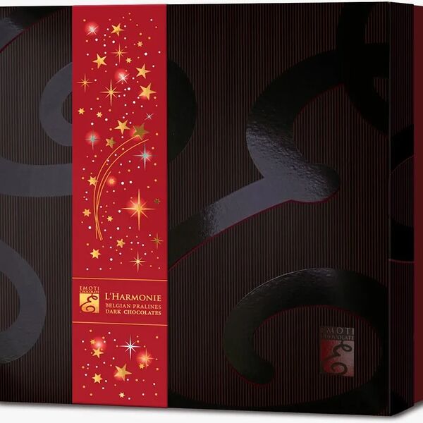 Конфеты Emoti Гармония Ассорти из темного шоколада черная коробка