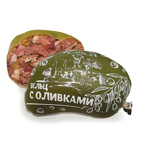 Изд колб т/обр ингр вар мясн Зельц с оливками в/с вес текст об газ Гродненский МК