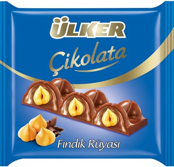 Шоколад Ulker молочный с ореховым кремом и цельным фундуком 75г