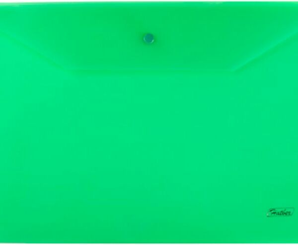 Папка-конверт Hatber на кнопке А4 зеленая