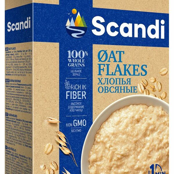 Хлопья Scandi овсяные 1 мин 400 г