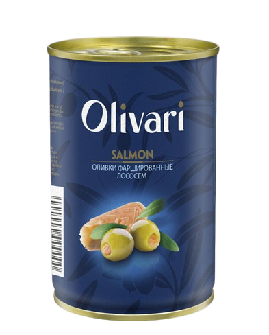 Оливки зеленые фаршированные лососем Olivari вес 300г