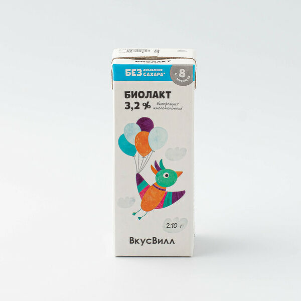 Биолакт детский Вкусвилл без доб. сахара 3,2%
