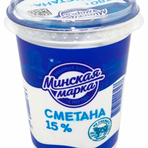 Сметана Минская марка 15% 380 г