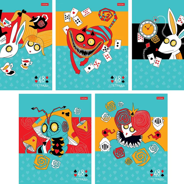 Тетрадь 48л клетка серия Ах, Алиса 48Т5вмВ1