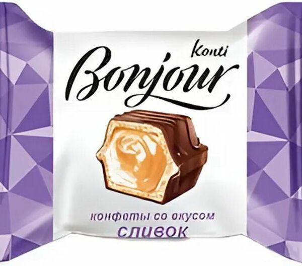 Конфеты Konti Bonjour со вкусом сливок весовые