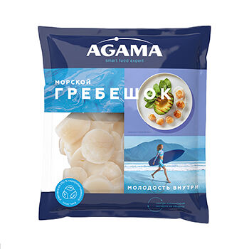Морской гребешок филе Agama свежемороженый 250 г(Продукт замороженный)