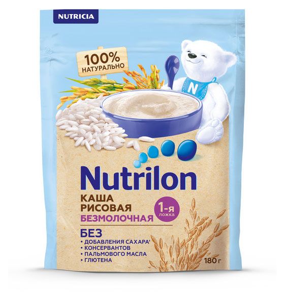 

Каша Nutrilon рисовая безмолочная с 4 месяцев 180 г