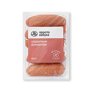 Сардельки вареные Домашние «Просто Азбука», н/о, газ/у, 500г, Россия