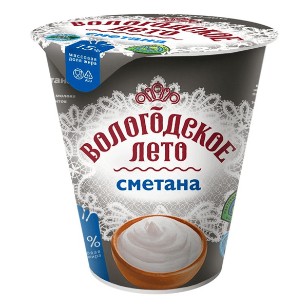 Сметана Вологодское Лето 15%