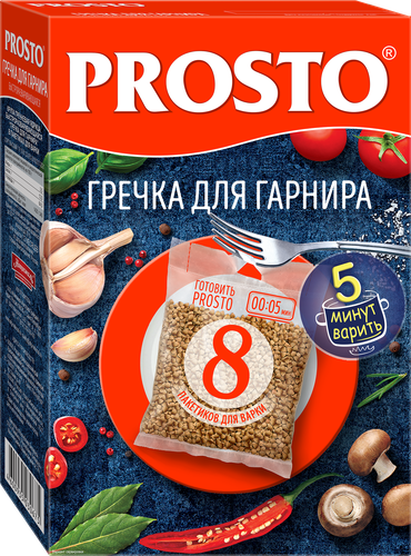 

Гречка Prosto Для гарнира в варочных пакетиках 8 шт. х 62.5 г