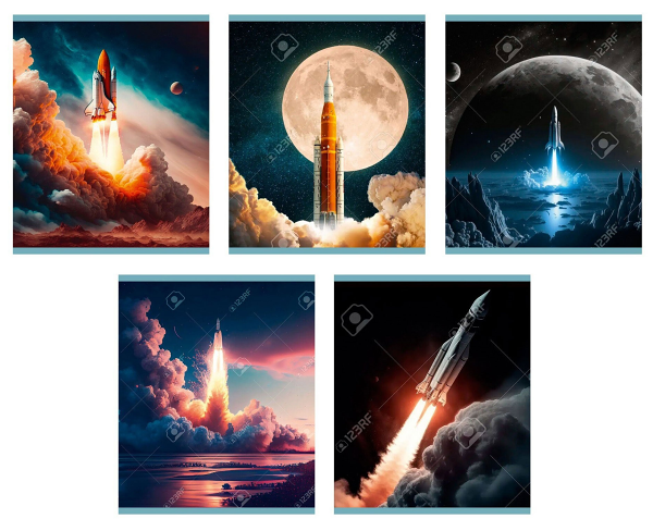 Тетрадь Listoff Полет A5 клетка, 96 л, 1 шт, в ассортименте