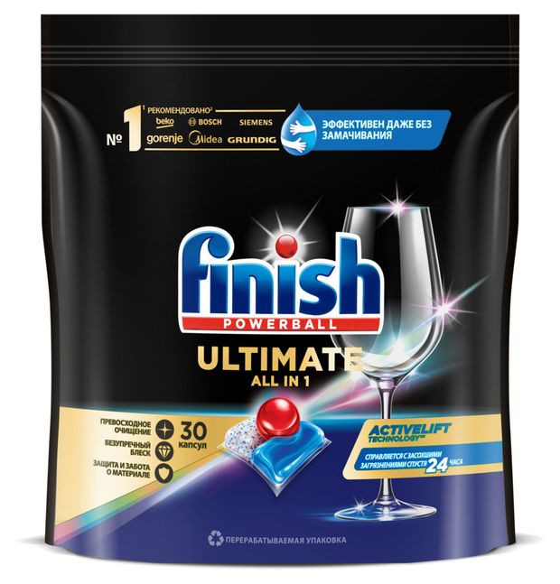 

Капсулы для посудомоечной машины Finish Ultimate All in 1 30 шт