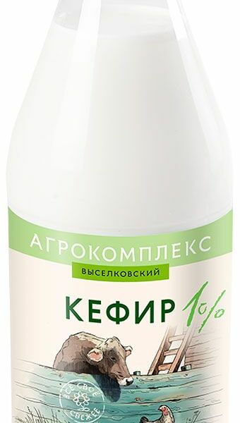 Кефир Агрокомплекс Выселковский 1%, 900мл