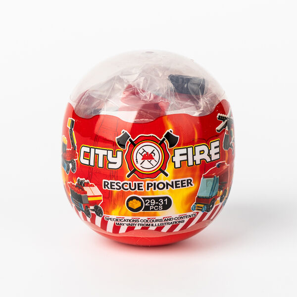 Набор игровой Яйцо с конструктором пожарная машина