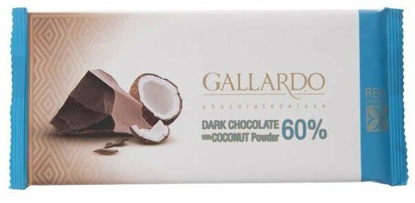Шоколад темный Gallardo с кокосом 60% 65г