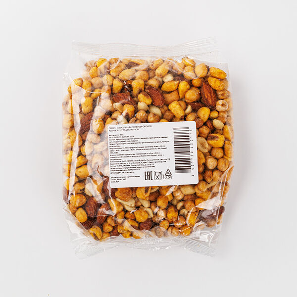 Смесь из жареных соленых орехов, арахиса, нута и кукурузы, 300г