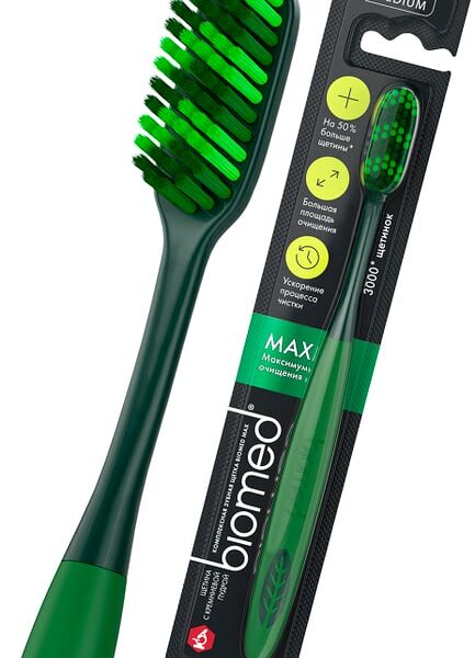 Зубная щетка Biomed Max зеленая