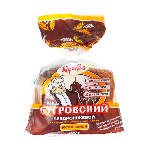 Хлеб Каравай Бугровский, нарезанная часть изделия