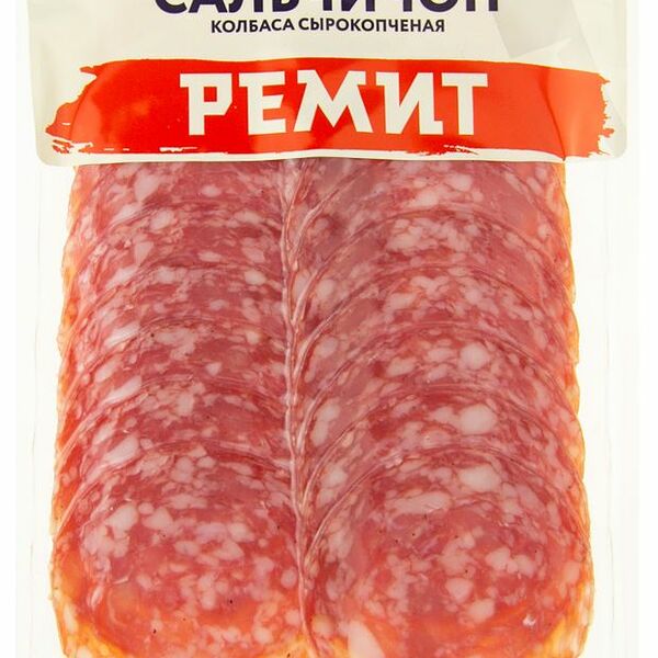 Колбаса сырокопчёная Сальчичон Ремит полусухая, нарезка 70 г