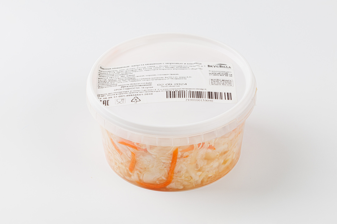 

Капуста квашеная ВкусВилл с морковью и клюквой 350 г