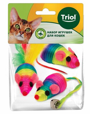 Набор игрушек для кошек Triol 3 мышки