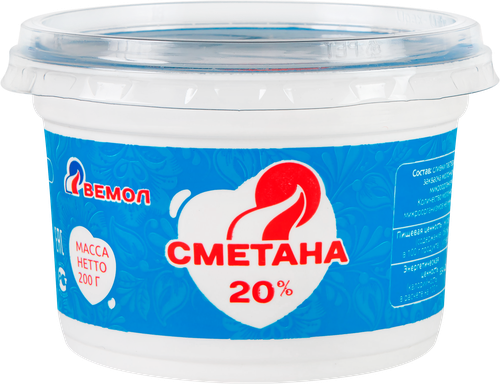 

Сметана Вемол 20% без змж 200 г