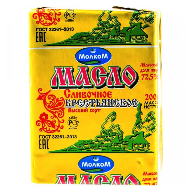 

Масло сладко-сливочное МолкоМ крестьянское 72.5%