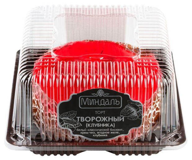 

Торт Миндаль Творожный с клубникой 700 г