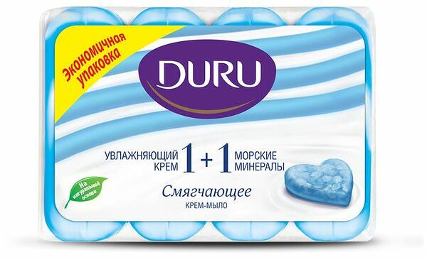 Мыло туалетное Duru 1+1 Морские минералы увлажняющий крем 4х90 г