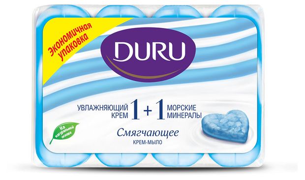 

Мыло туалетное Duru 1+1 Морские минералы увлажняющий крем 4х90 г