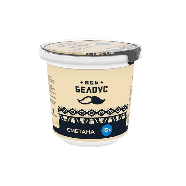 Сметана 15% 350г п/ст Ясь Белоус