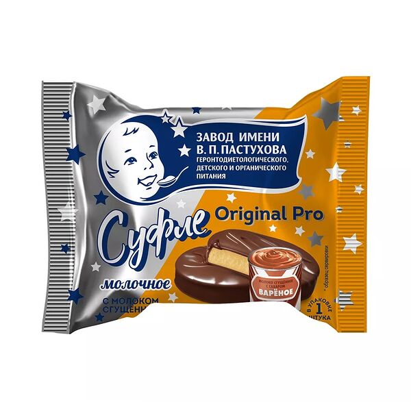 Суфле молочное Завод имени В.П.Пастухова с вареной сгущенкой в молочном шоколаде