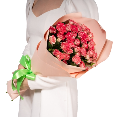 9 роз кустовых 60 см