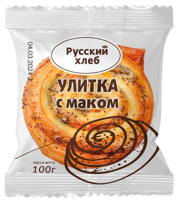 

Улитка Русский хлеб с маком 100 г